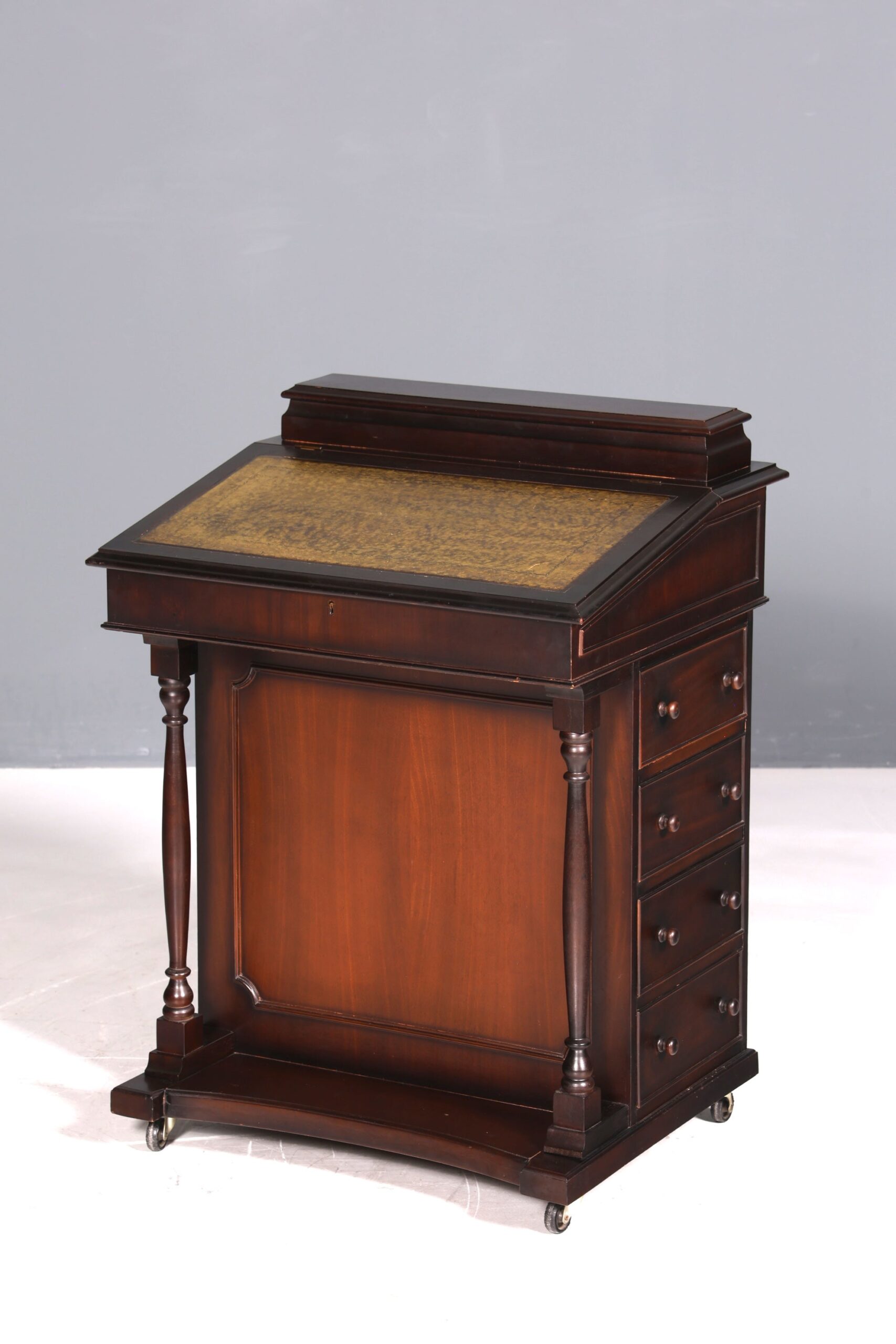 er Englischer Davenport Schreibtisch Desk Sekretär Lederauflage Kommode