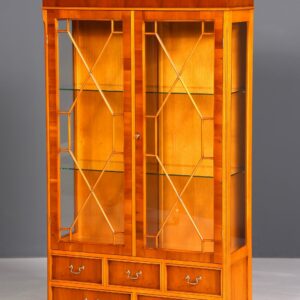 e Englische Vitrine Eibe Bücherschrank Original Mercury Buffet Antik Stil Glasvitrine