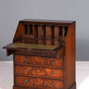 er Englischer Sekretär echt Lederauflage Schreibkommode Mahagoni Schreibtisch Kommode