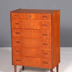 e Mid Century Kommode Teak Holz Danish Design Vertiko 60s 70s Schrank Schubladenkommode