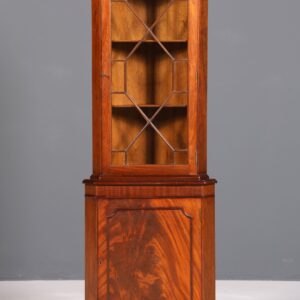 e Englische Eckvitrine Mahagoni Antik 60s echt Holz Schrank Eckschrank Glasvitrine