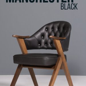 Luxuriöser "Manchester Black" Stuhl Chesterfield Stil Bürostuhl Esszimmerstuhl Lounge Stuhl