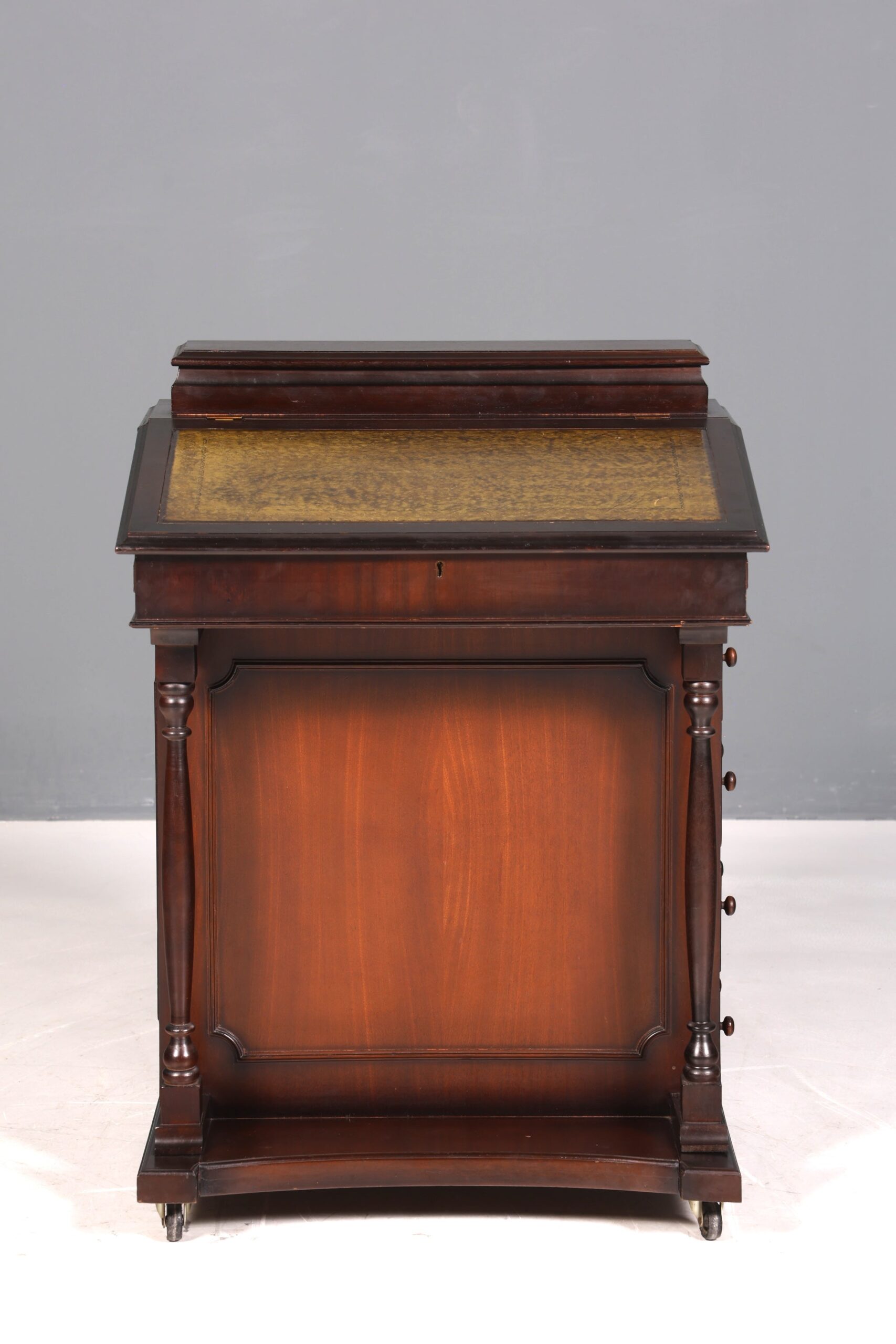 er Englischer Davenport Schreibtisch Desk Sekretär Lederauflage Kommode - Image 3