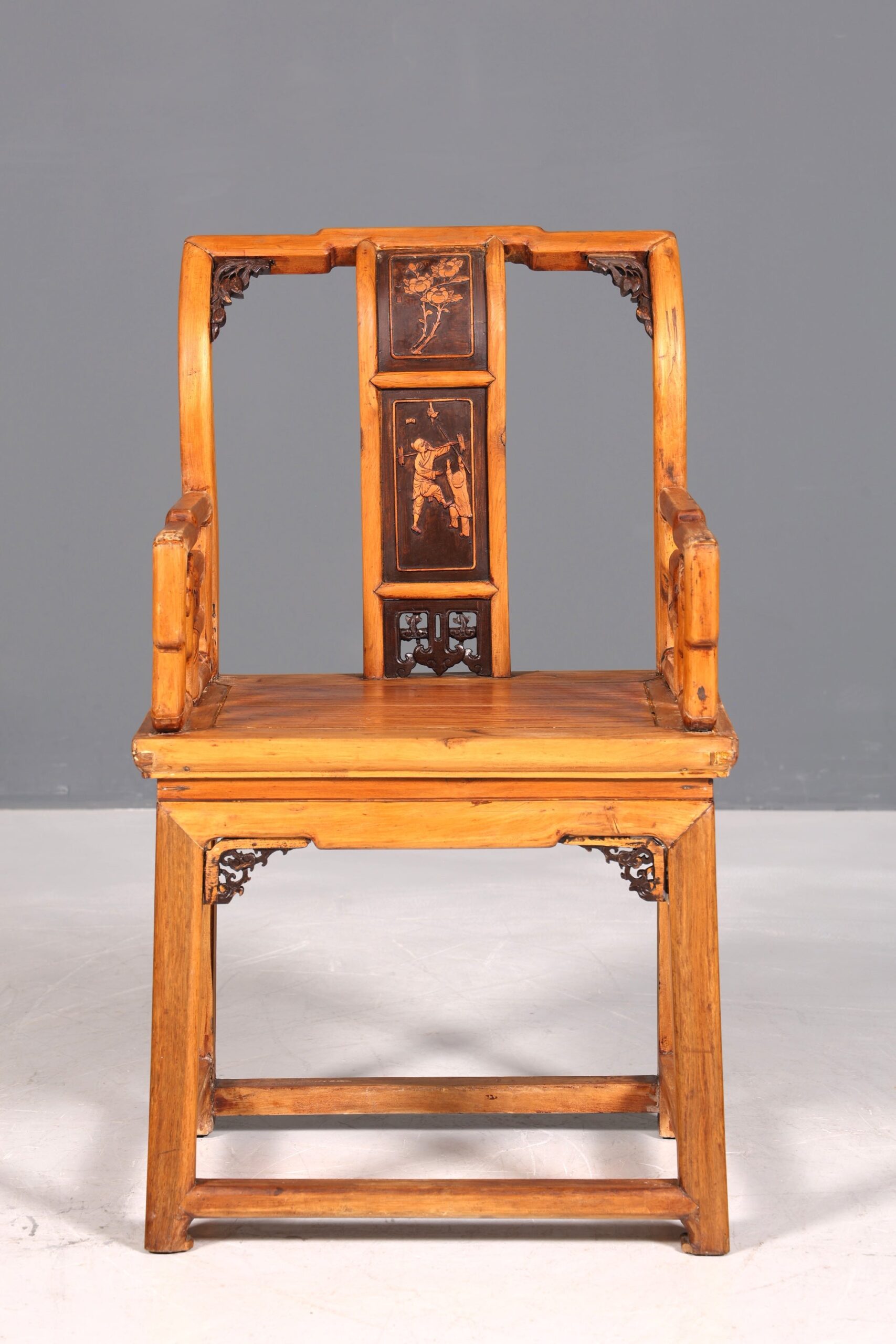 er Chinesischer Armlehnstuhl Stuhl China Ming Stil Qing Dynastie Holzstuhl Asiatische Antik Sekretär Stuhl - Image 3