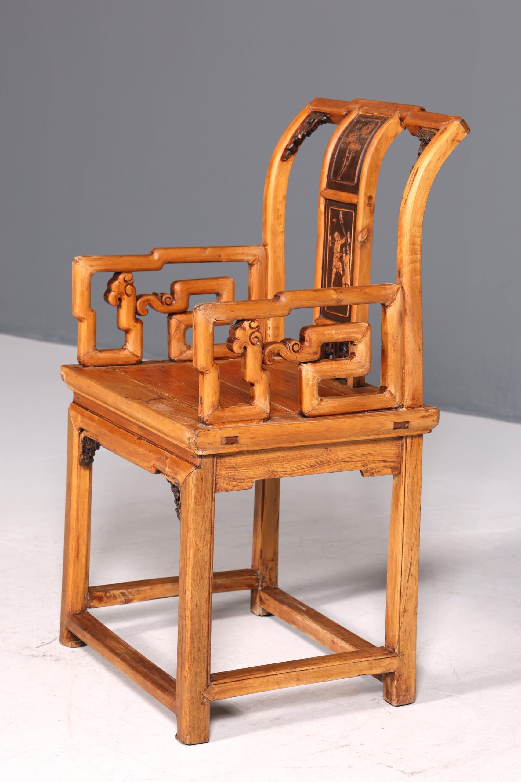 er Chinesischer Armlehnstuhl Stuhl China Ming Stil Qing Dynastie Holzstuhl Asiatische Antik Sekretär Stuhl - Image 4