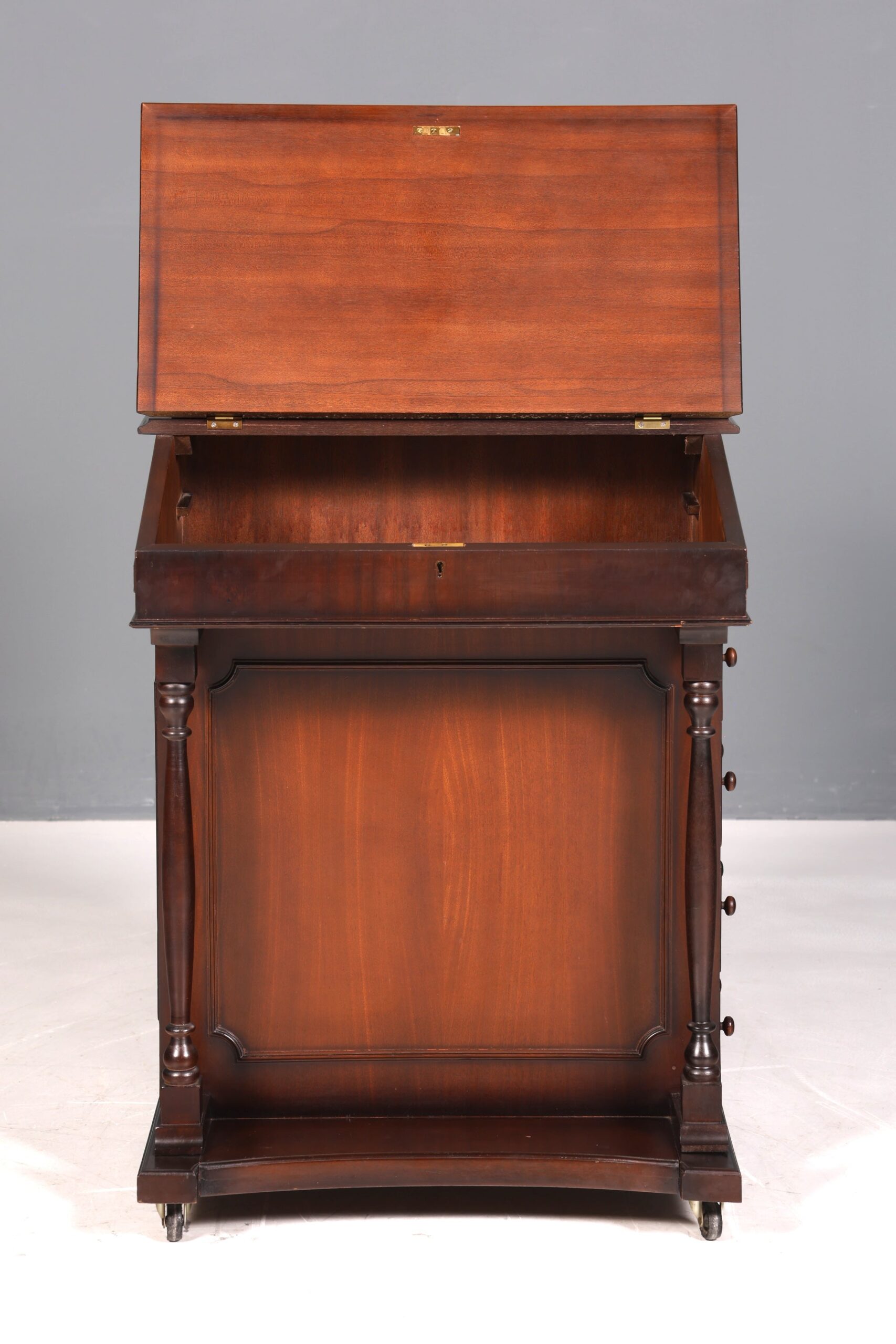 er Englischer Davenport Schreibtisch Desk Sekretär Lederauflage Kommode - Image 4