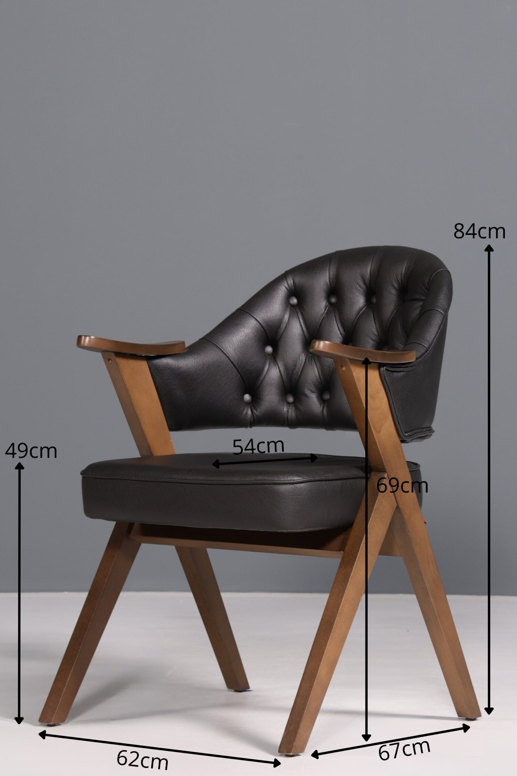 Luxuriöser "Manchester Black" Stuhl Chesterfield Stil Bürostuhl Esszimmerstuhl Lounge Stuhl - Image 3