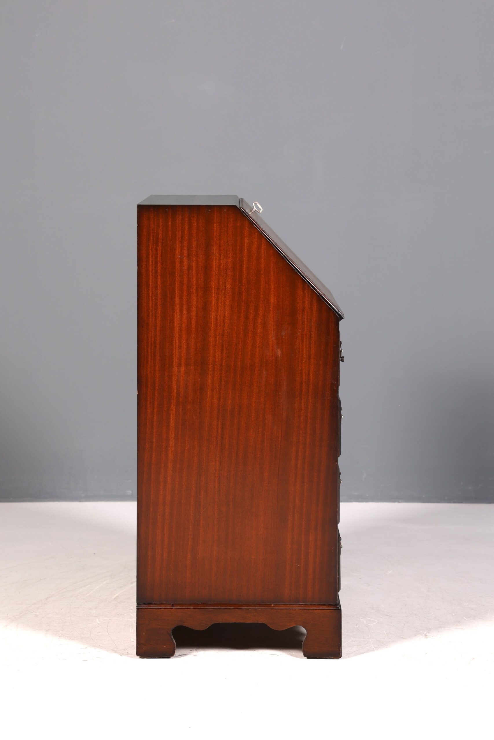 er Englischer Sekretär echt Lederauflage Schreibkommode Mahagoni Schreibtisch Kommode - Image 8