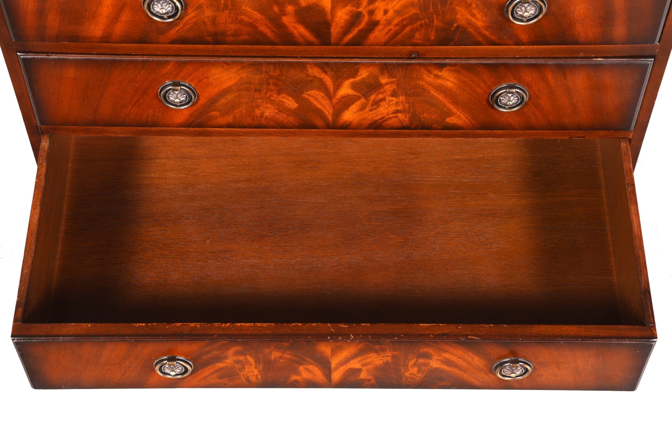 er Englischer Sekretär echt Lederauflage Schreibkommode Mahagoni Schreibtisch Kommode - Image 9