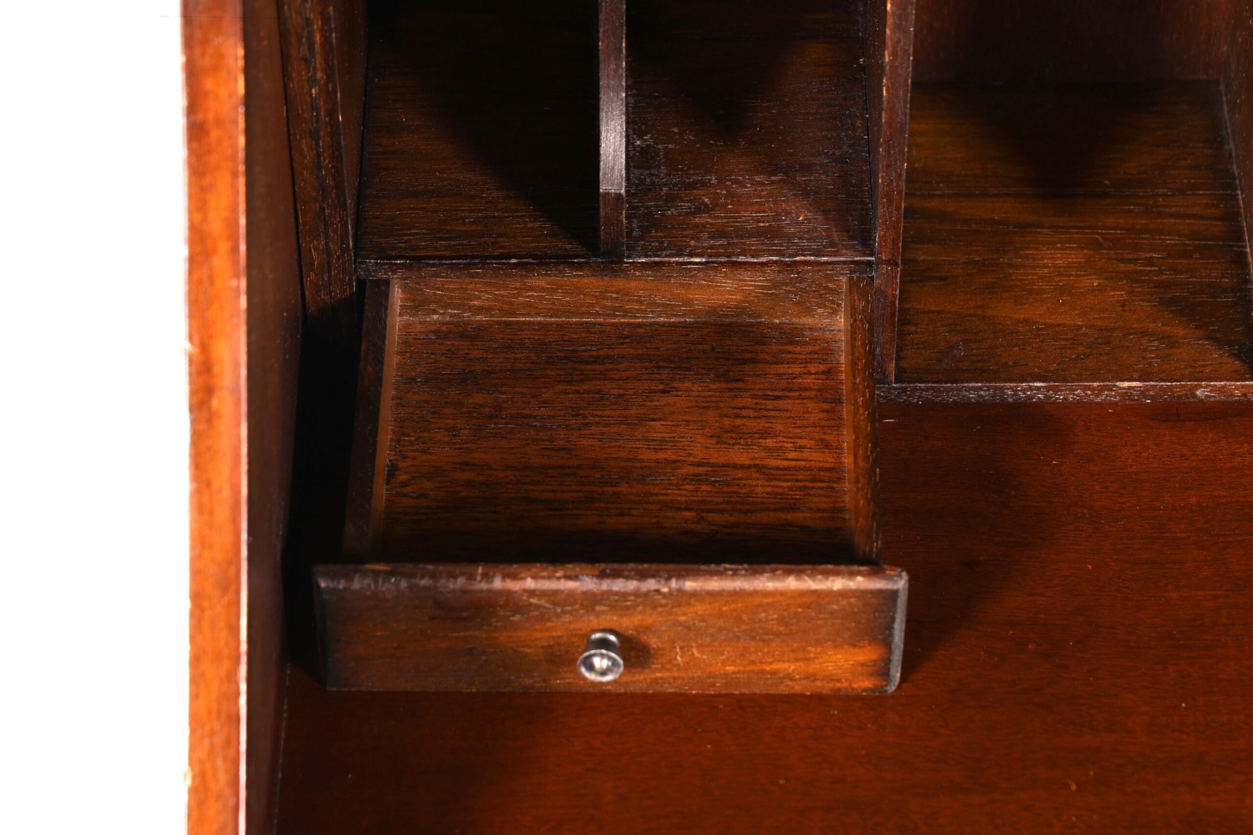 er Englischer Sekretär echt Lederauflage Schreibkommode Mahagoni Schreibtisch Kommode - Image 11