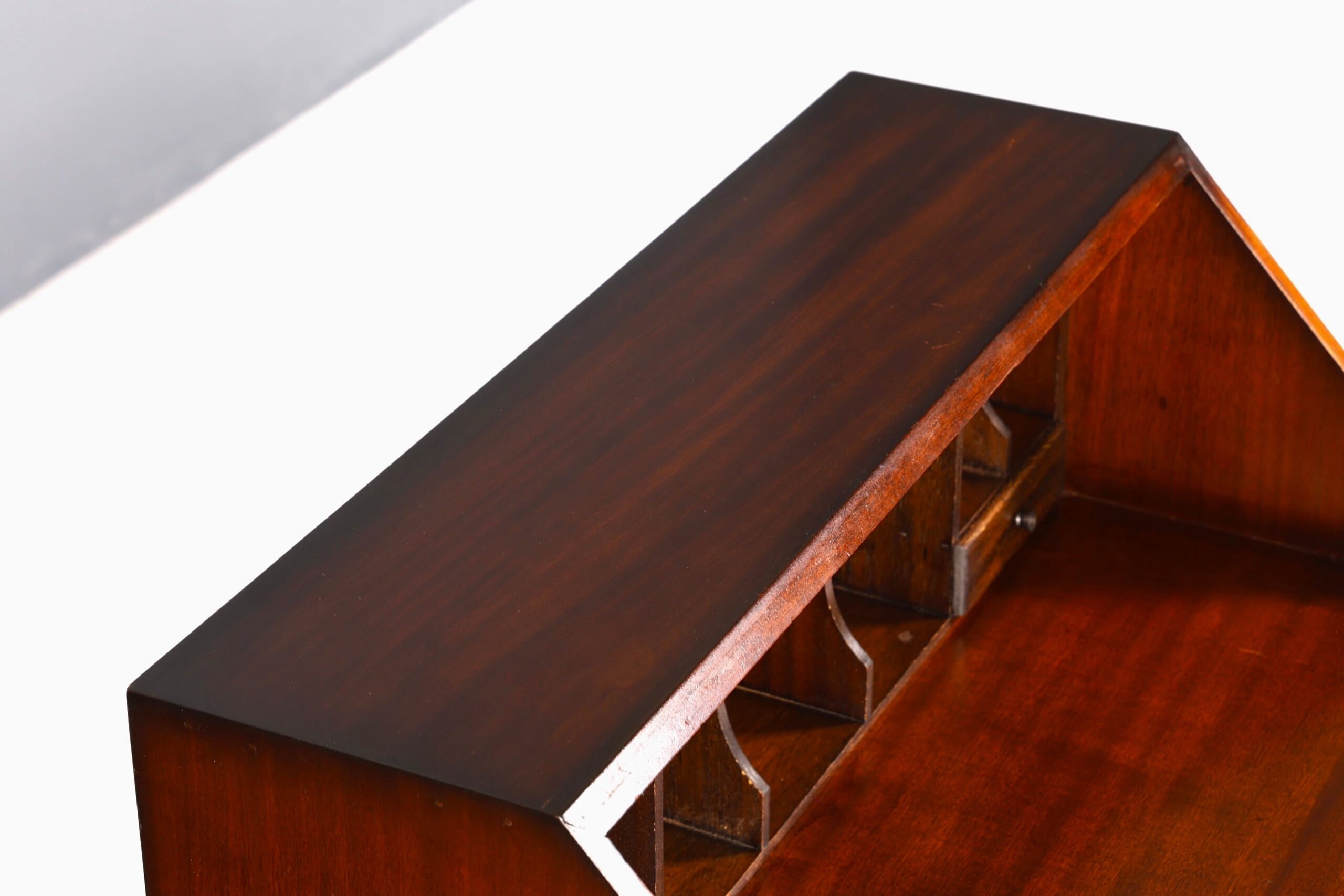 er Englischer Sekretär echt Lederauflage Schreibkommode Mahagoni Schreibtisch Kommode - Image 12