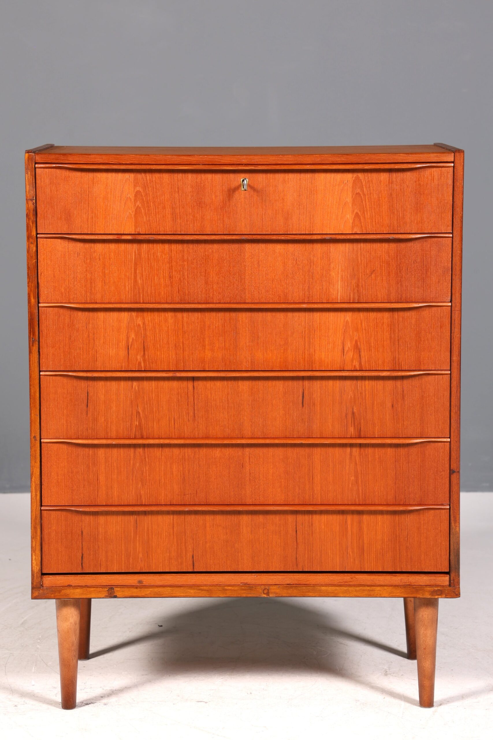 e Mid Century Kommode Teak Holz Sideboard Schubladen Kommode - Image 8
